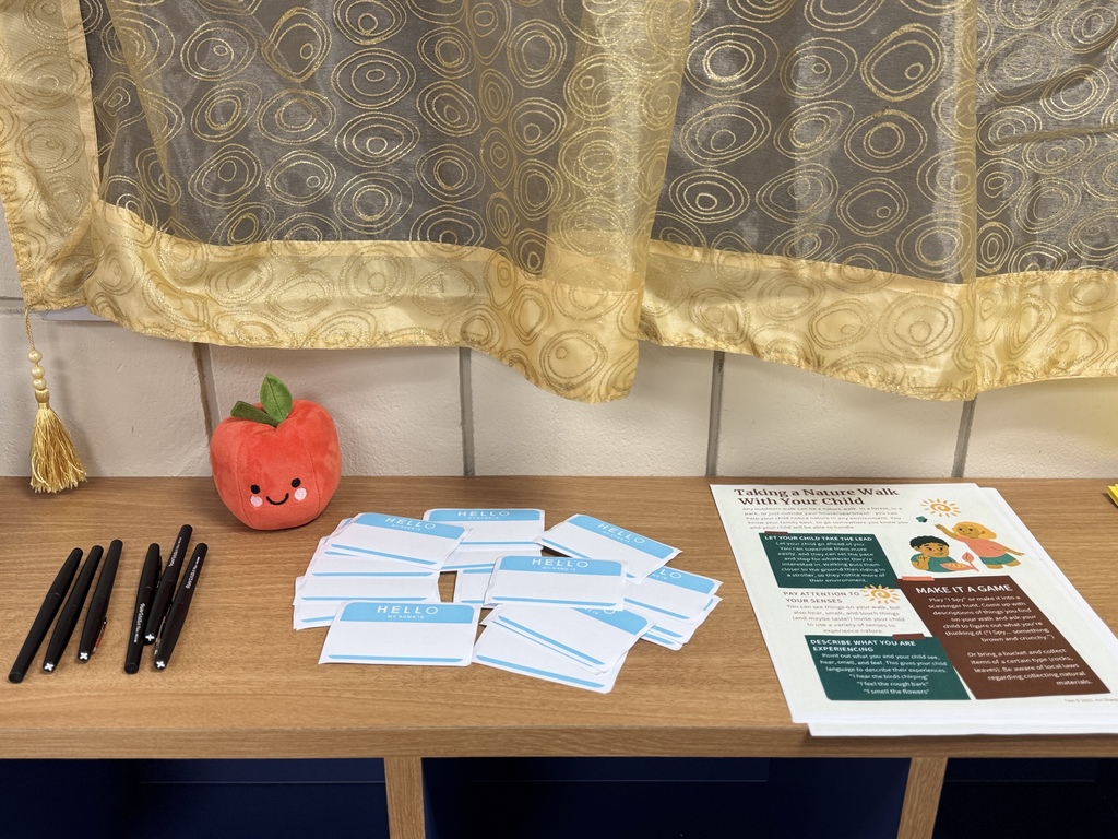 set up with name tags for ECFE night