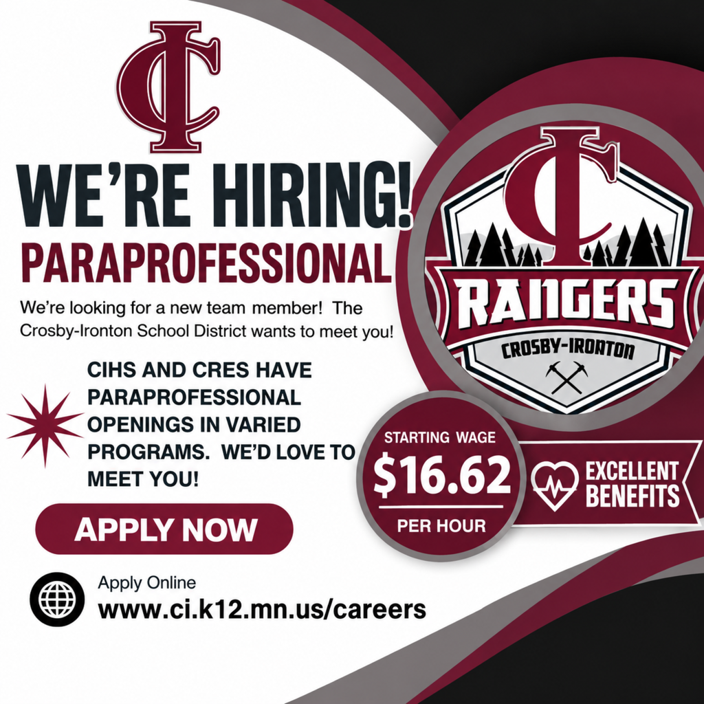 Hiring now for Paraprofessionals. 