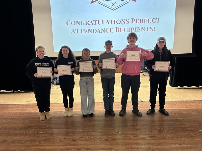 Perfect attendance 2nd quarter 8th graders