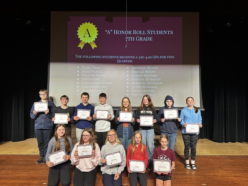 7th grade a honor roll 3rd quarter