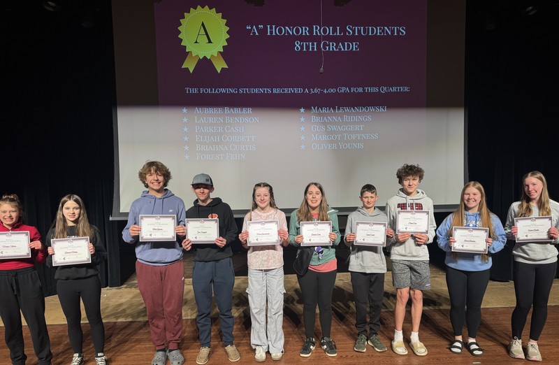 8th grade a honor roll 3rd quarter