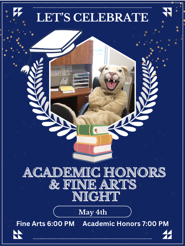 Fine Arts 6:00 and Academic Honors 7:00 tonight