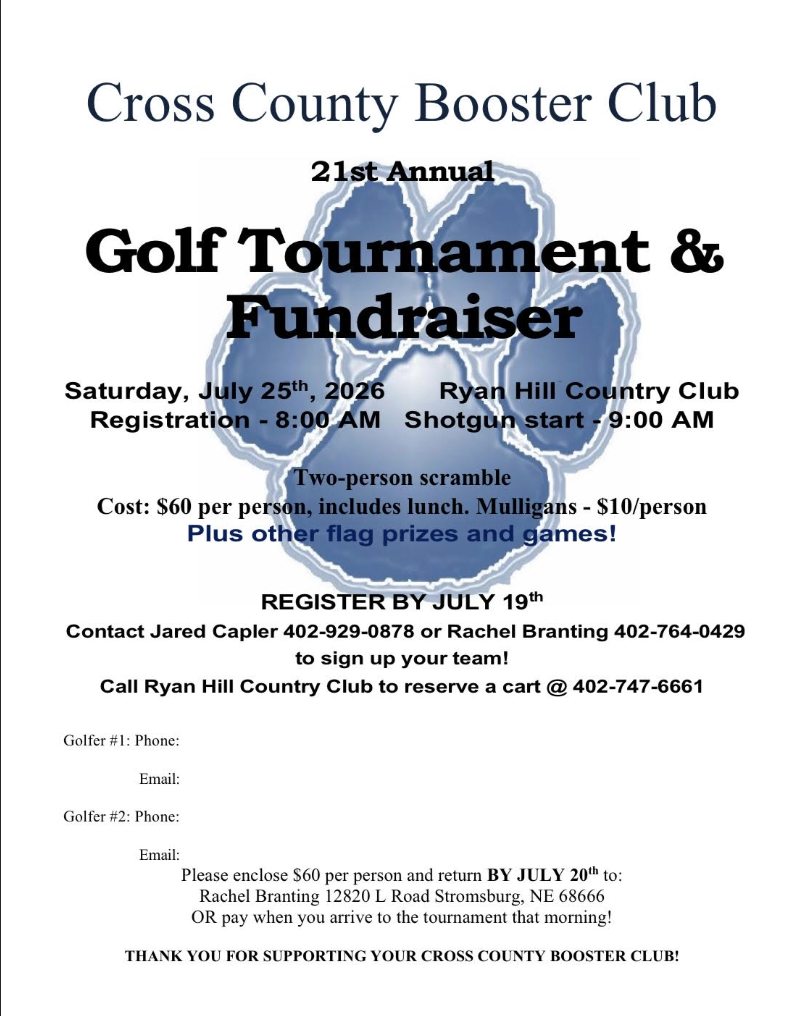 Booster Club Golf Tourney July 25