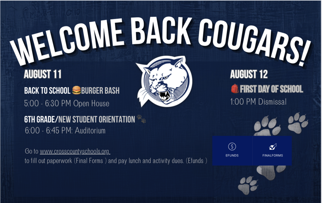 Back to school burger bash- aug. 11 and first day aug. 12