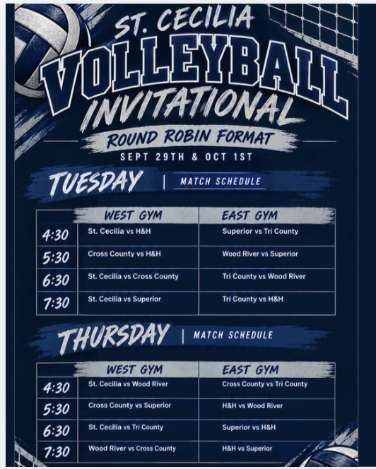 VB @ St. Cecilia 5:30 & 6:30PM