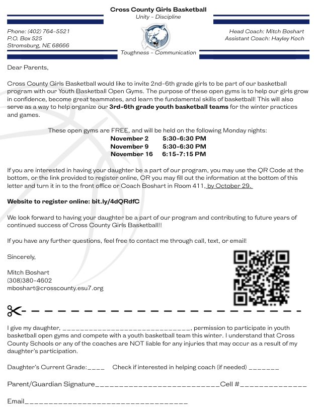 Form for youth BB