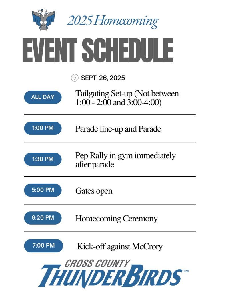 Homecoming Schedule