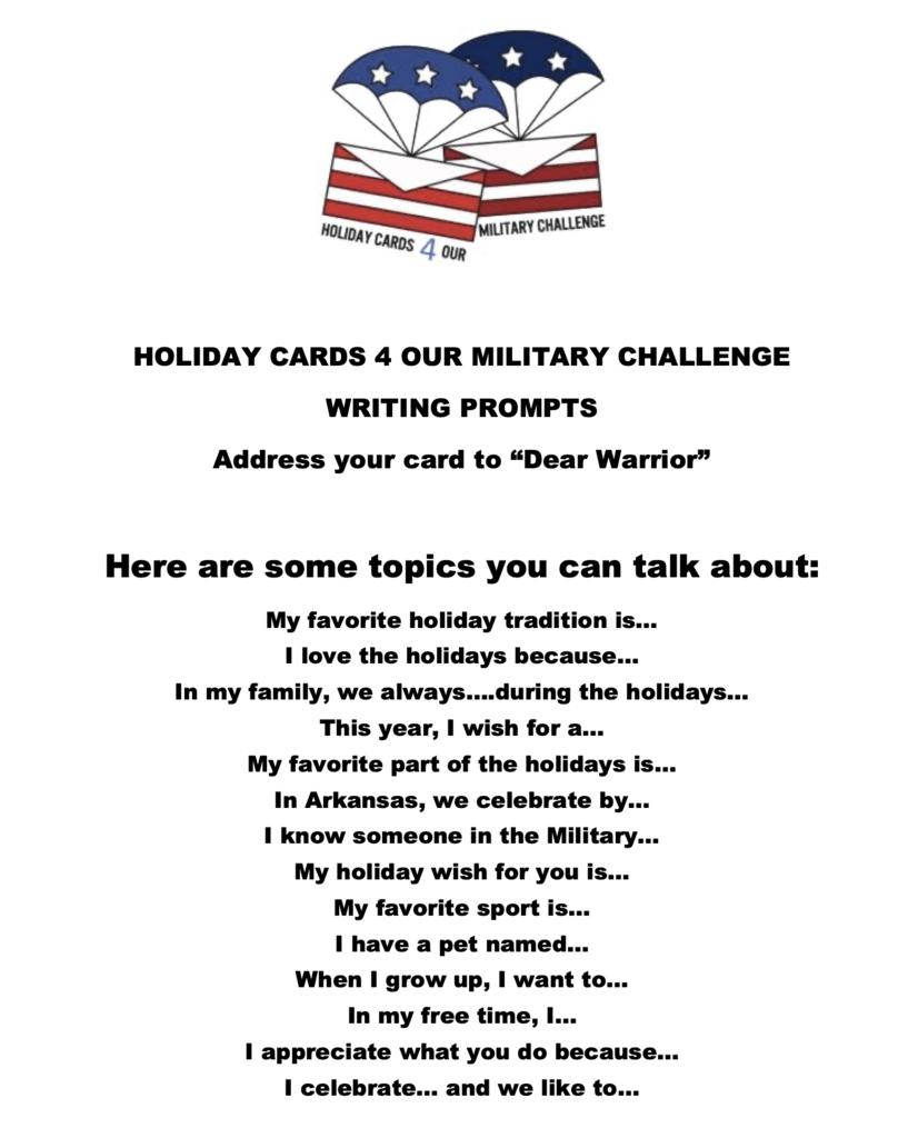 Holiday Cards 4 Our Military Challenge prompts