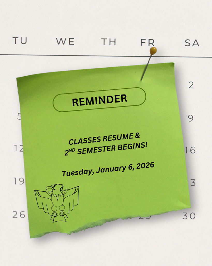 Reminder: Classes resume Jan 6