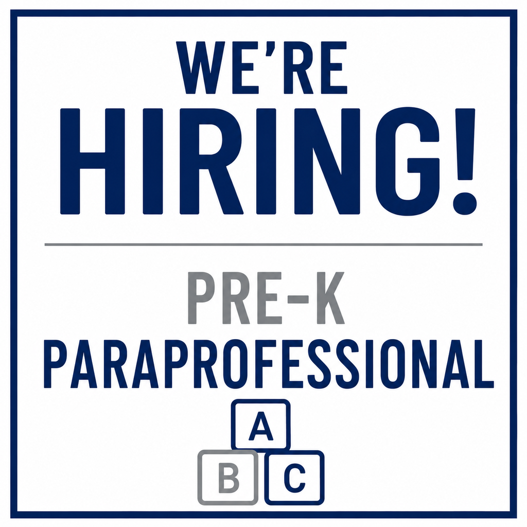 We're hiring pre-k paraprofessional