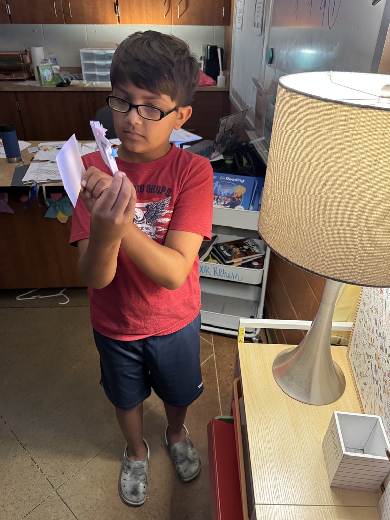 Student with lamp