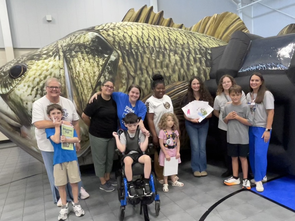 Students with fish