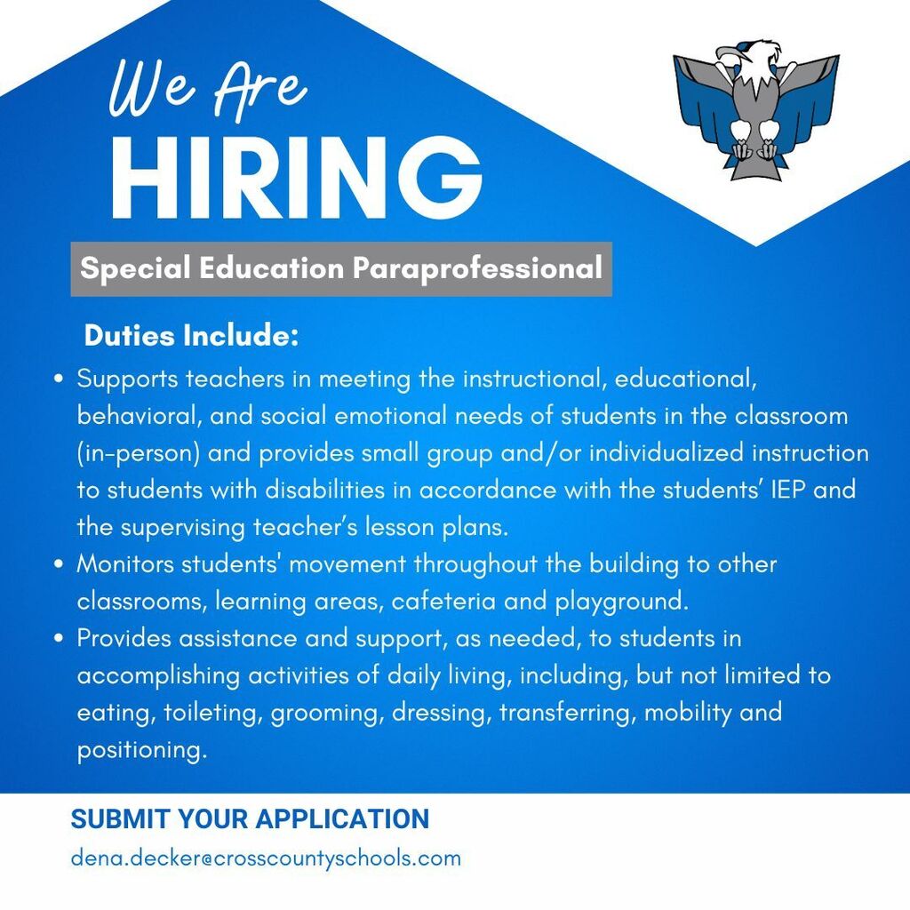Paraprofessional job opening grpahic