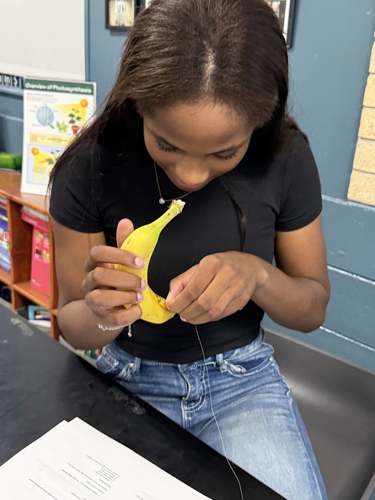 Student with banana