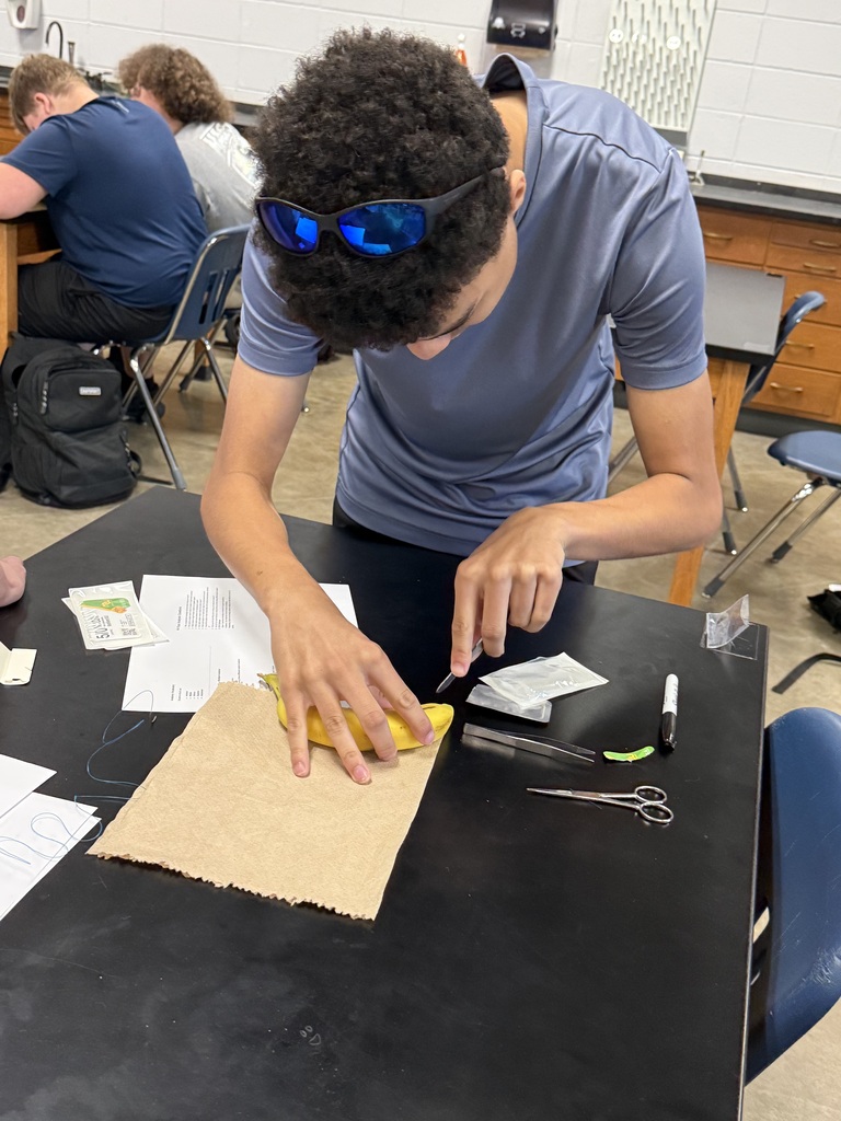 Student with banana