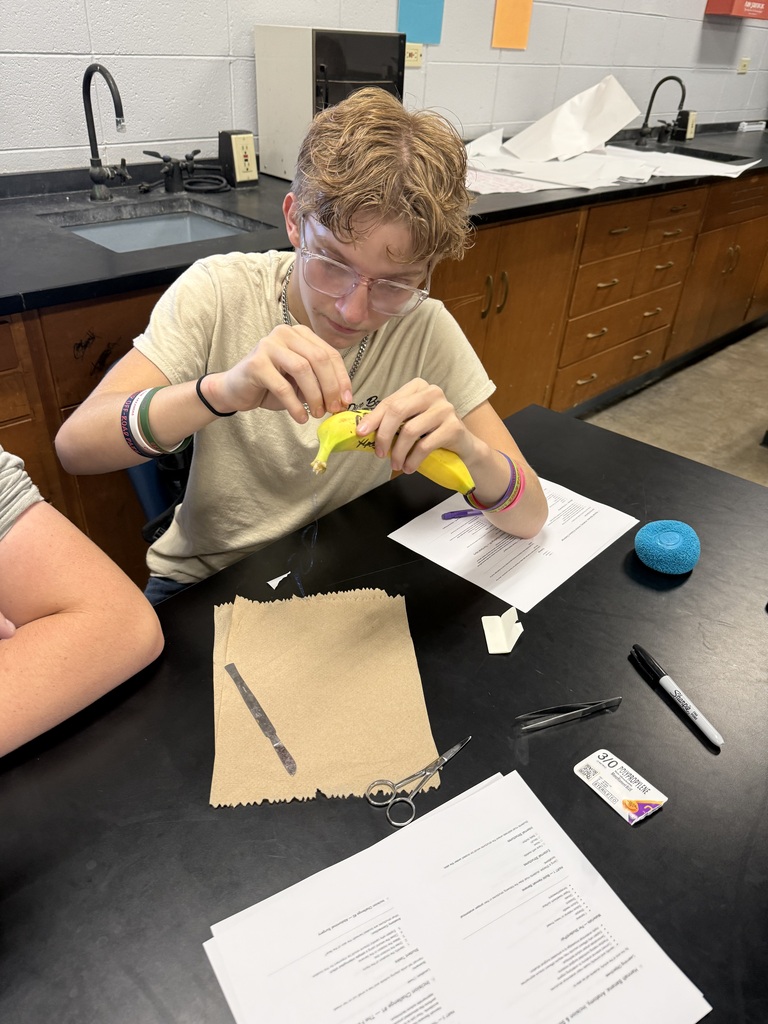 Student with banana