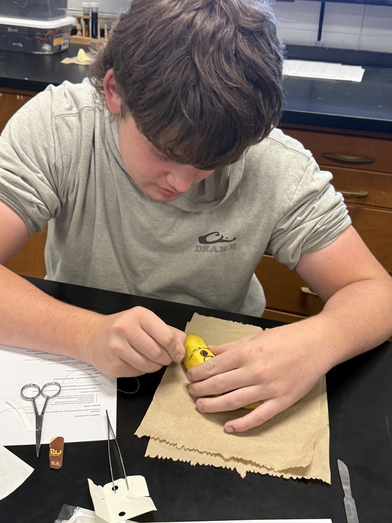 Student with banana