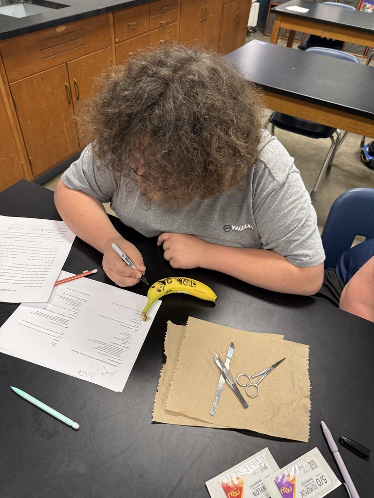Student with banana