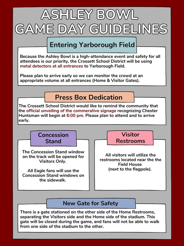 Ashley Bowl Game Day Guidelines