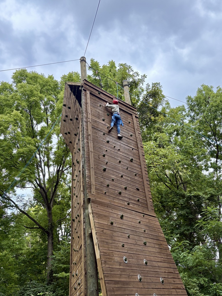 Climber on rockwall
