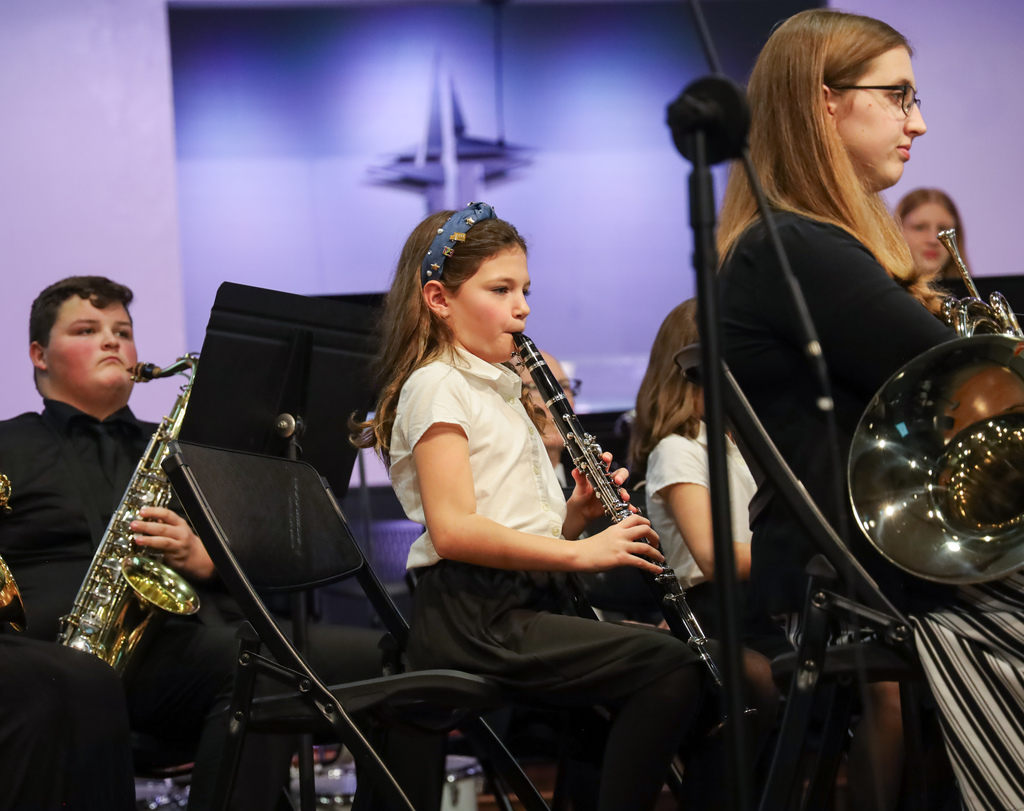 Girl playing clarinet