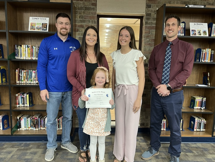 Meyer student of the month and family, plus school staff
