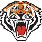 The Crothersville School logo, which is a tiger that is roaring.