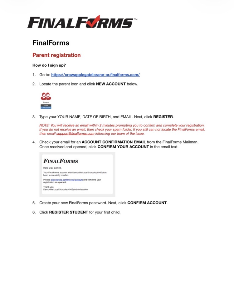 parent registration