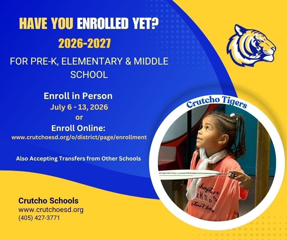 Have you enrolled your child yet for Fall 2026? Be sure to enroll before spaces are full. For PreK, elementary and middle school students. Also accepting school transfers. Offices open July 6-13 or enroll online .