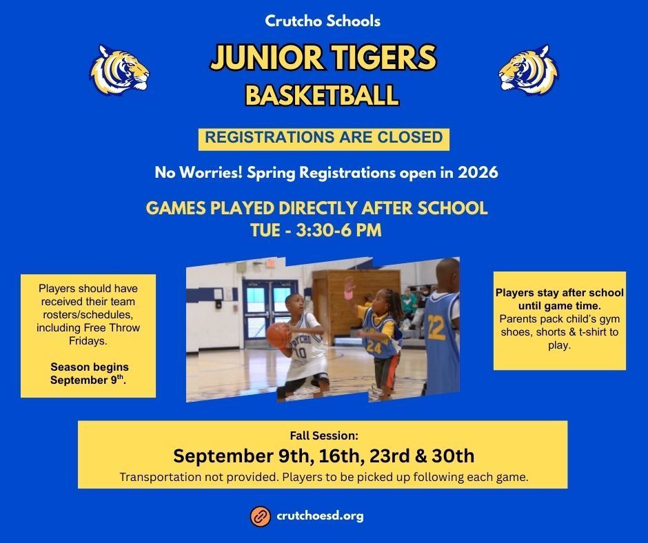 Jr Tiger Basketball information 2025-2026
