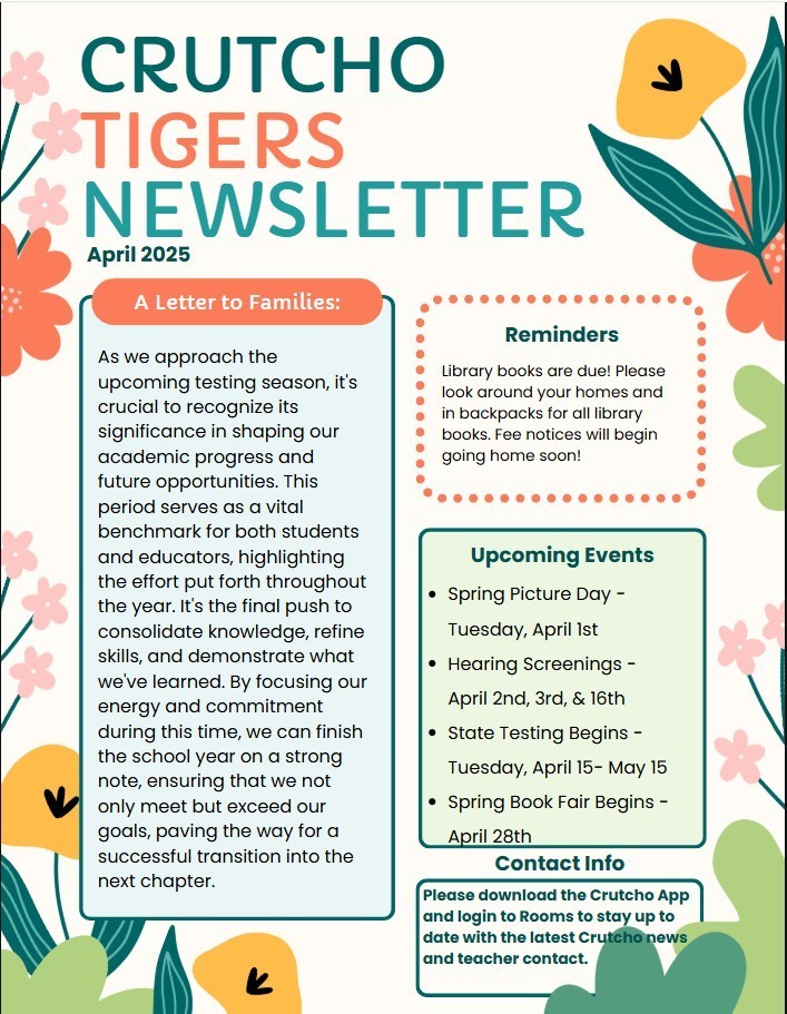 April 2025 Newsletter - Crutcho Public Schools