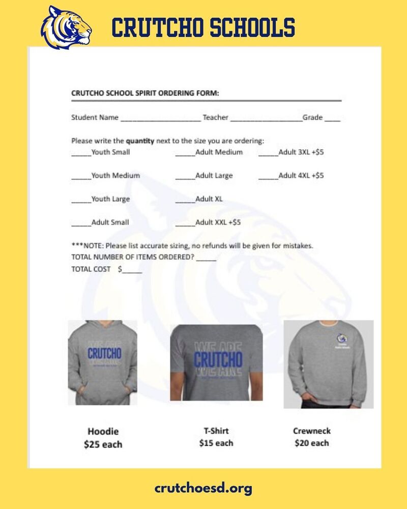 T-Shirt Orders Due Next Week.