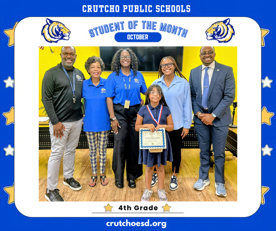 Congratulations to our October Crutcho Student of the Month for 4th Grade! You're doing fantastic!