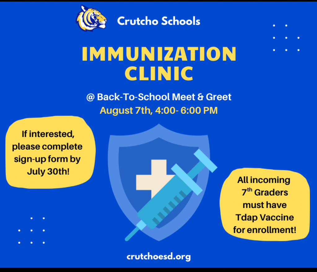 Please sign up for this great opportunity for immunizations. Also, all 7th graders must have Tdap vaccines for enrollment. Sign up here: https://docs.google.com/.../1FAIpQLSdmAGm_f764yD.../viewform
