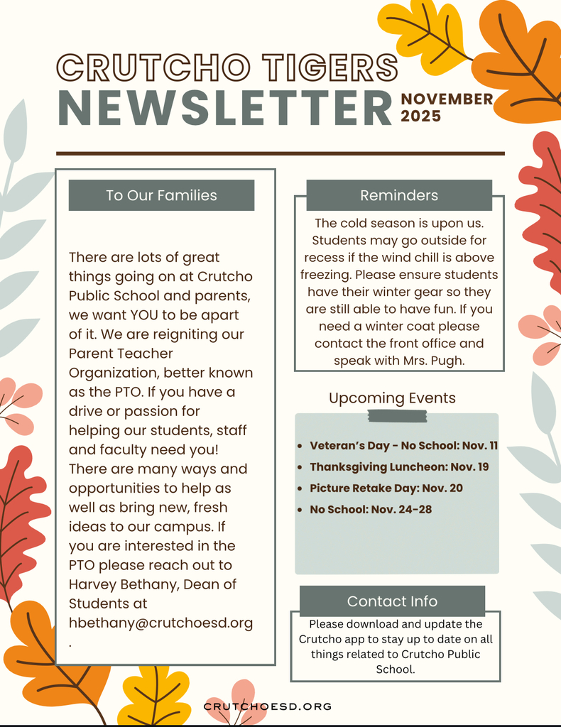 Crutcho Schools November 2025 Newsletter