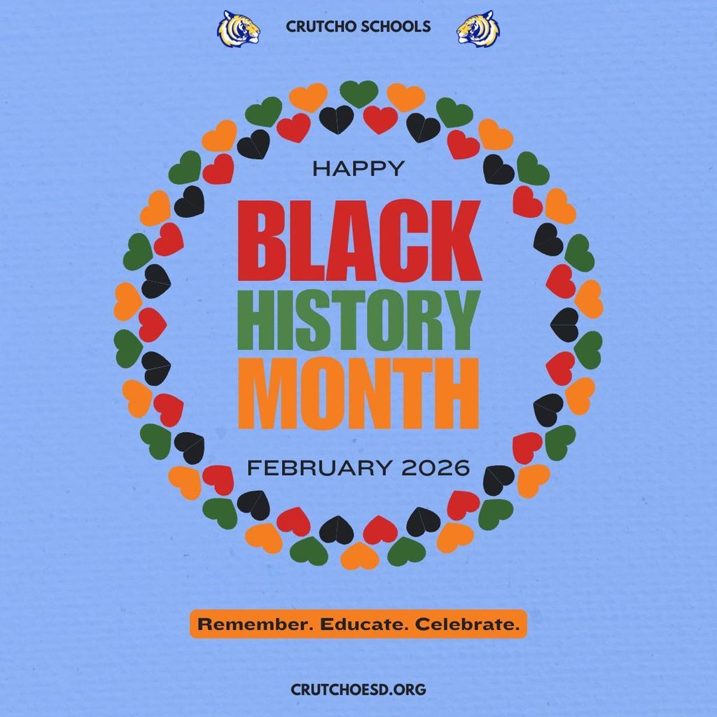 Crutcho Schools celebrates Black History Month. Learn more about Black history month at: https://kids.nationalgeographic.com/science/article/black-inventors-and-pioneers-of-science