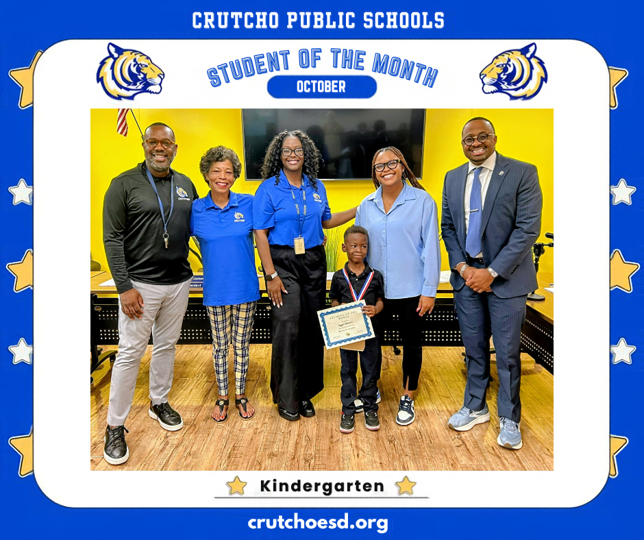 Congratulations to our October Crutcho Student of the Month for Kindergarten! Way to go!