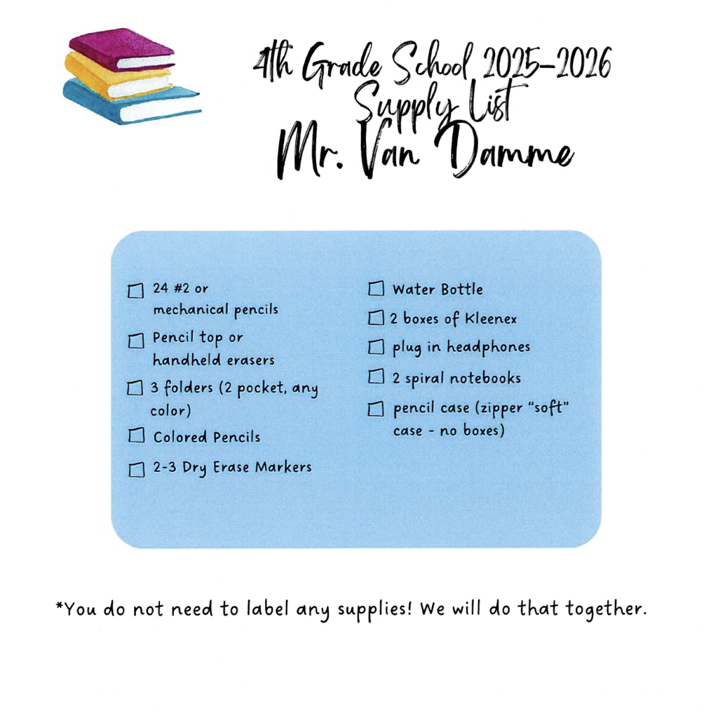 CRE Supply Lists Grades 3-5