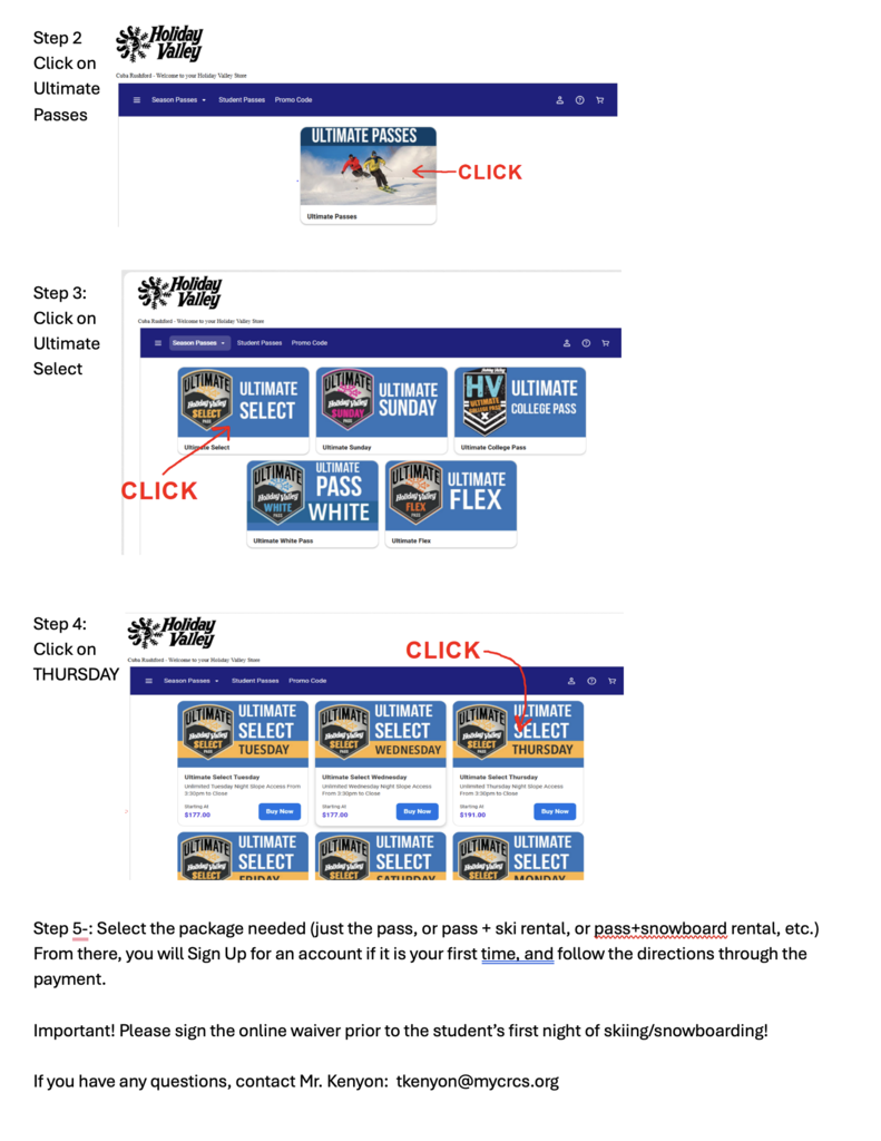 CR Ski Club info. 