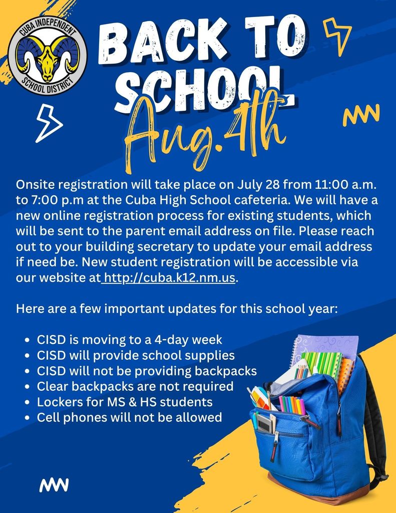 Back to School Information