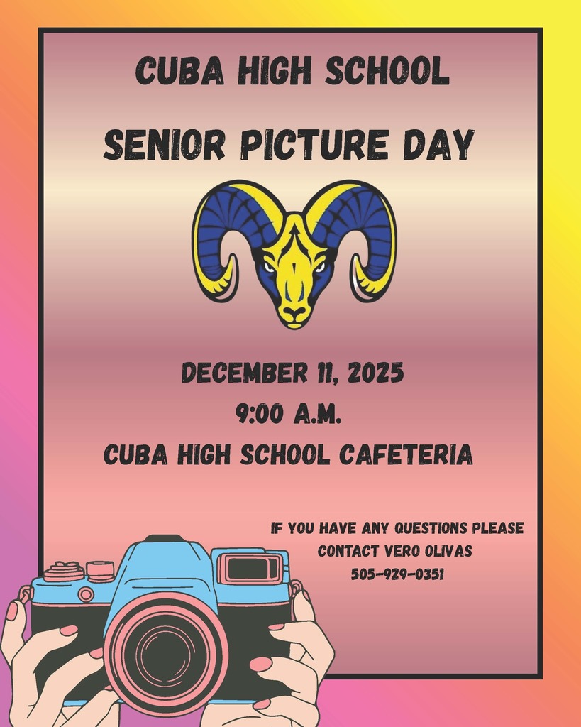 Cuba High Senior Picture Day Flyer