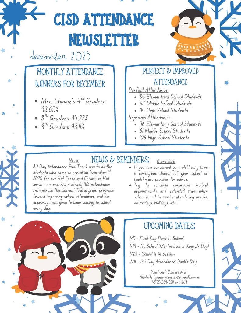 December Attendance Newsletter