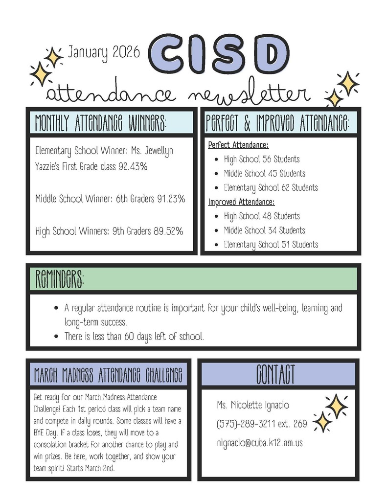CISD Attendance Newsletter Jan 26