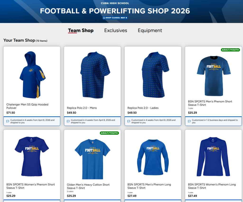 CISD HS Football and Powerlifting Fundraiser