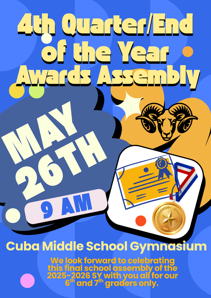 Middle School Awards Assembly Flyer
