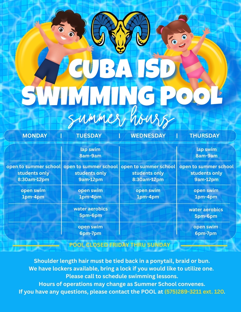 Summer Pool Activities and Hours