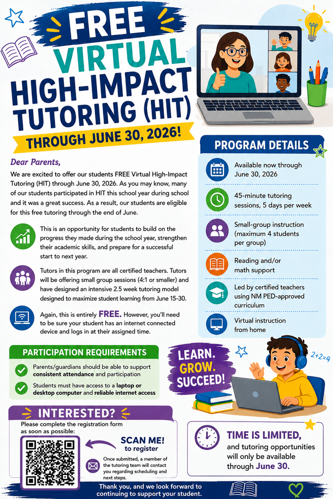 Virtual High Impact Tutoring Flyer