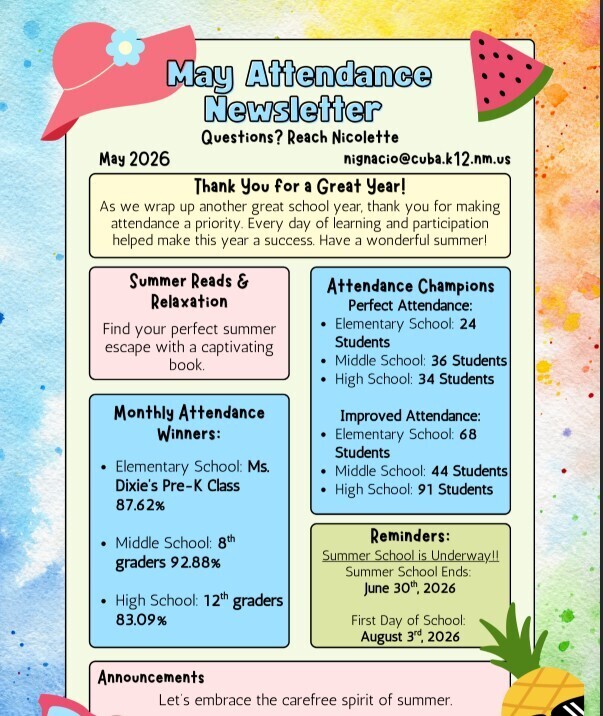 May Attendance Newsletter