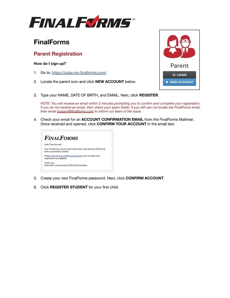 Registration Instructions P2