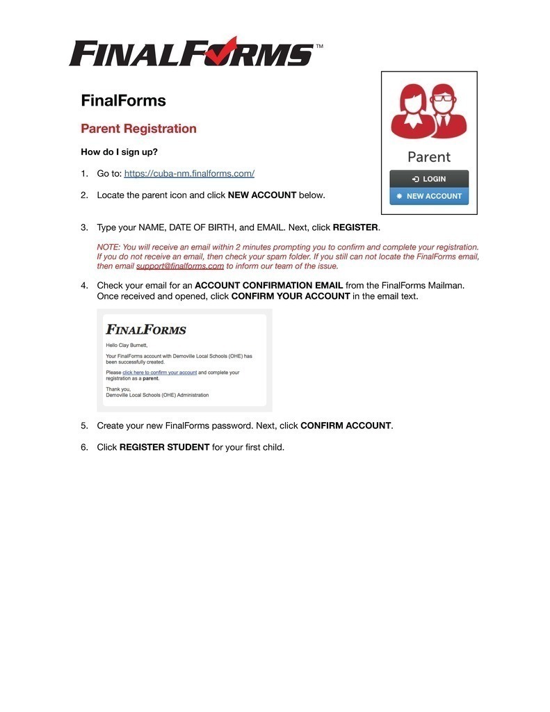 Registration Instructions P2